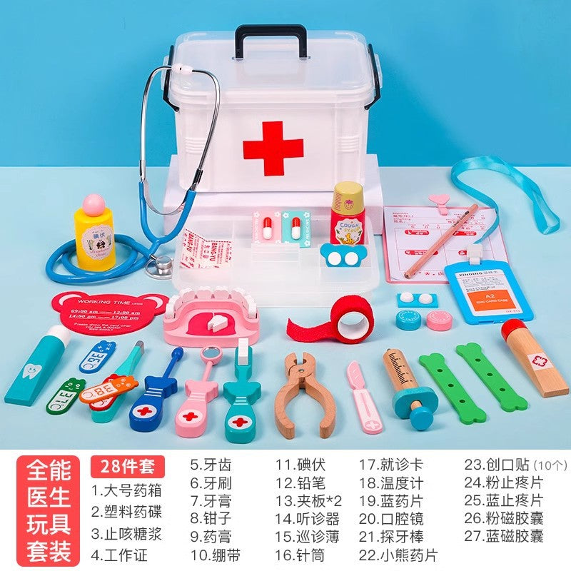 Kit de Médico em Madeira para Crianças DIY
