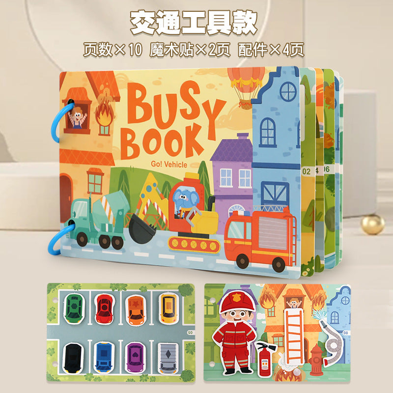 Livro Educativo Reutilizável com Autocolantes para Crianças dos 4-6 Anos