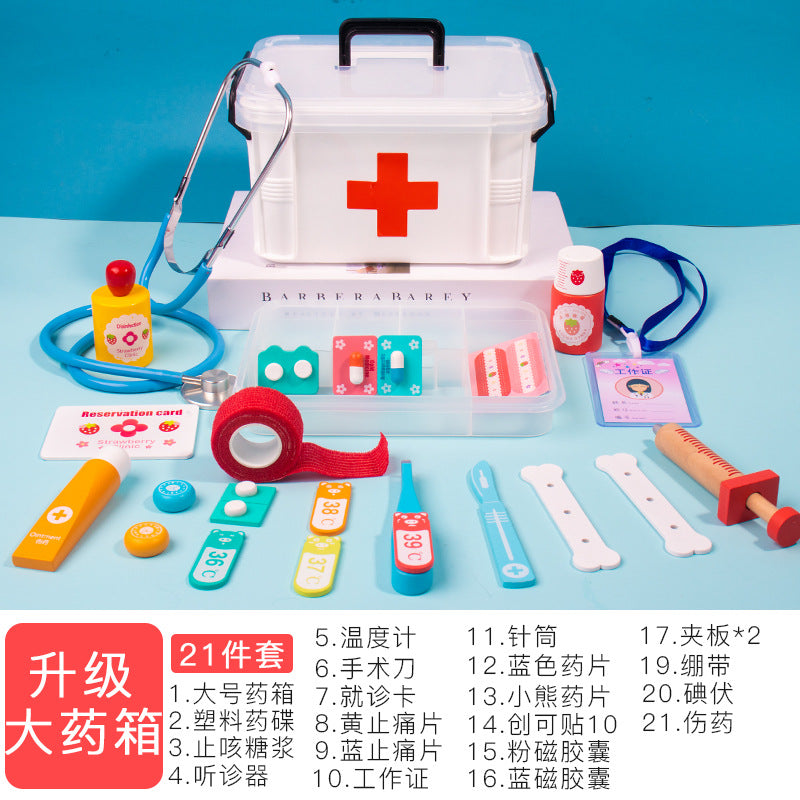 Kit de Médico em Madeira para Crianças DIY