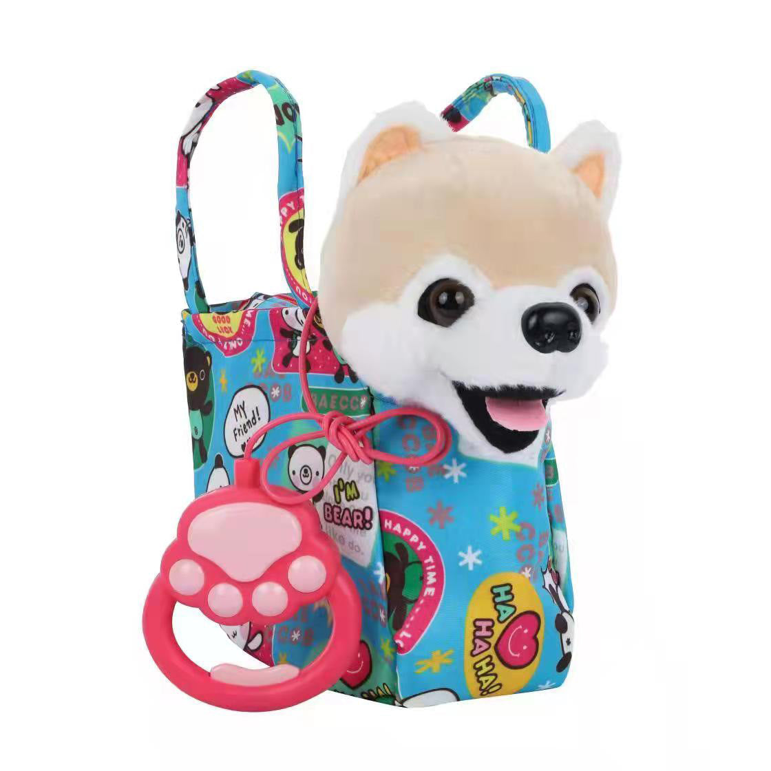 Cão Elétrico de Pelúcia com Trela e Som interativo