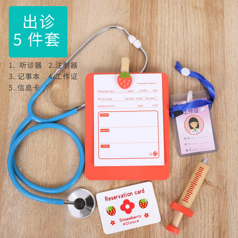 Kit de Médico em Madeira para Crianças DIY