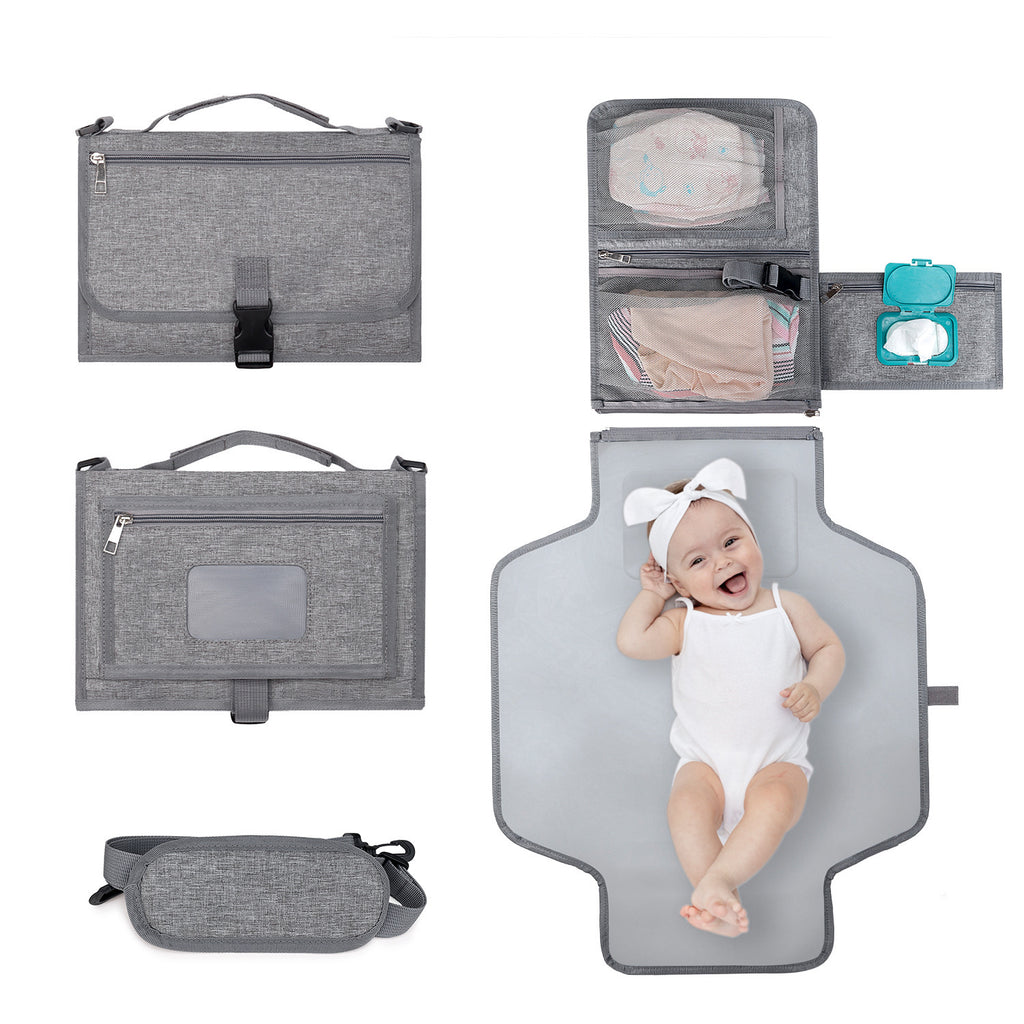 Portable Foldable Travel Changing Mat with Handle and Wipes
