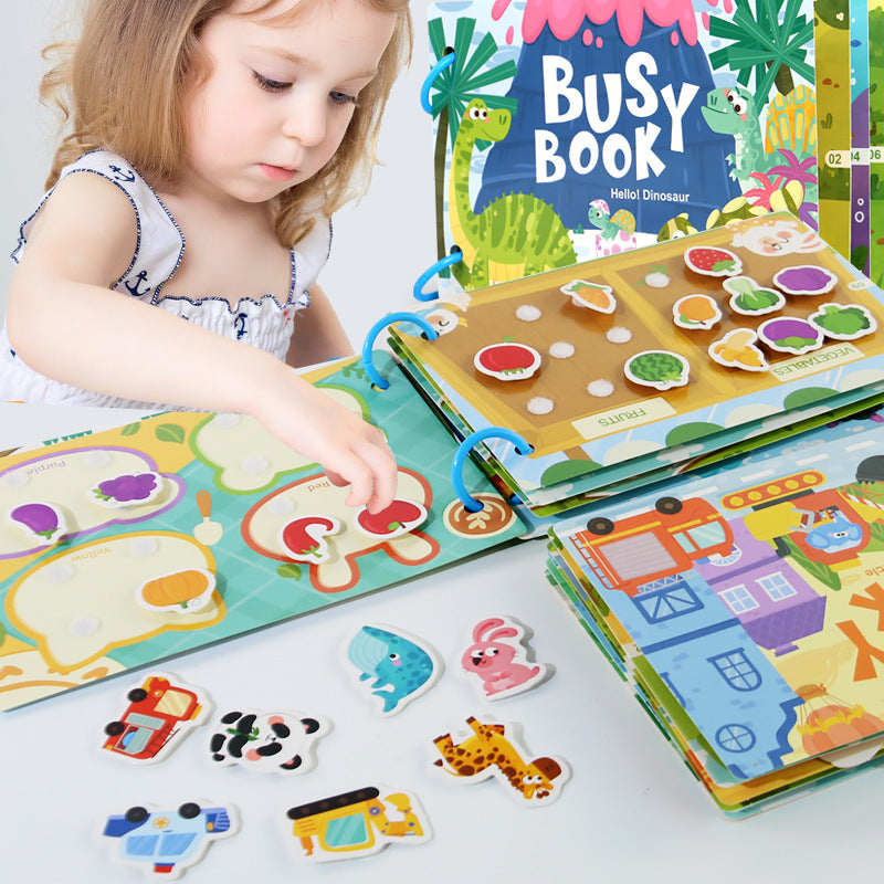 Livro Educativo Reutilizável com Autocolantes para Crianças dos 4-6 Anos
