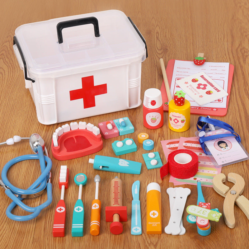 Kit de Médico em Madeira para Crianças DIY