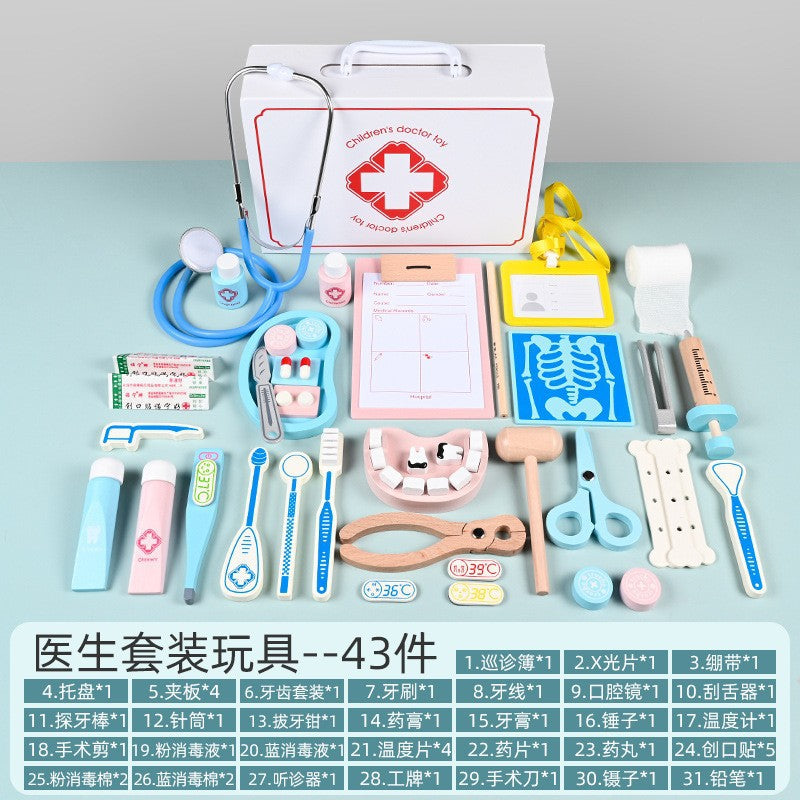 Kit de Médico em Madeira para Crianças DIY