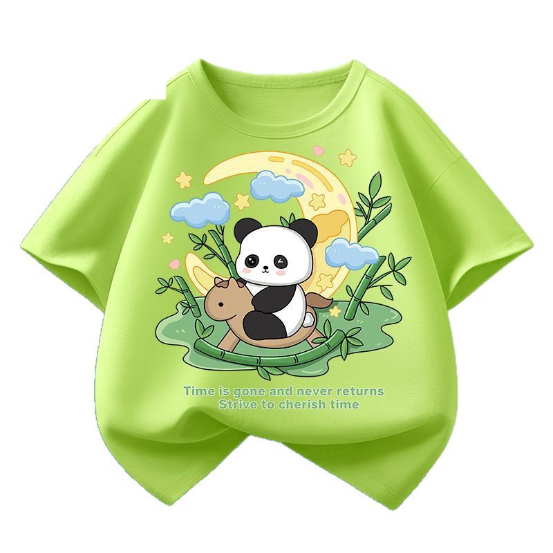 T-shirt de Algodão com Panda para Família — Look Igual Pais e Filhos