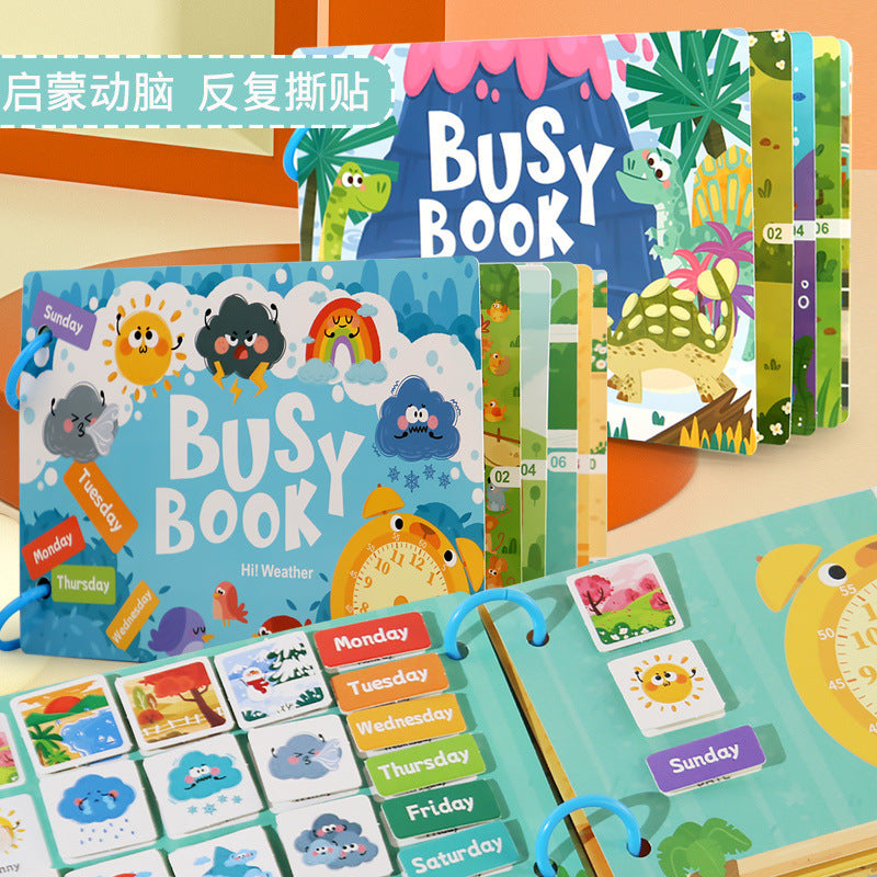 Livro Educativo Reutilizável com Autocolantes para Crianças dos 4-6 Anos