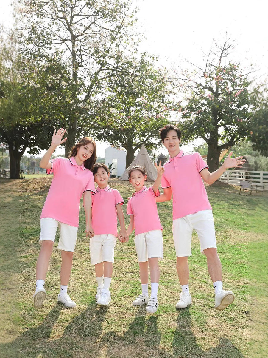 Polo de Algodão para Família — Manga Curta com Bordado Personalizado