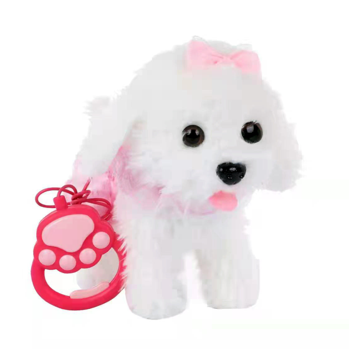Cão Elétrico de Pelúcia com Trela e Som interativo
